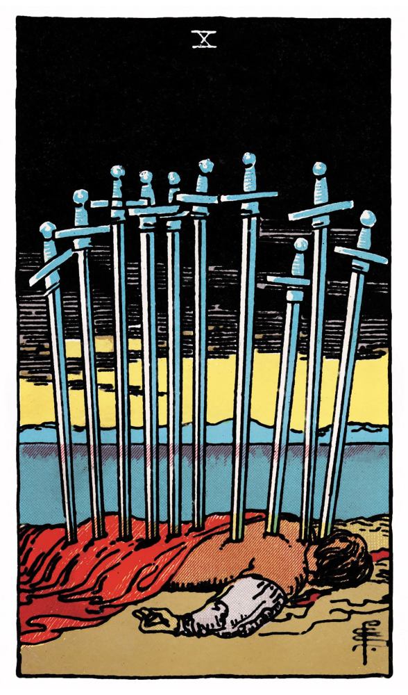 Tarotkarte 10 der Schwerter Bedeutung